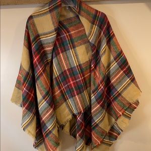 Zara plaid poncho/blanket